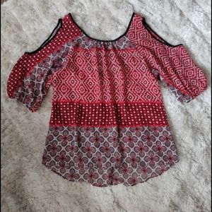 EUC Cold shoulder sheer blouse